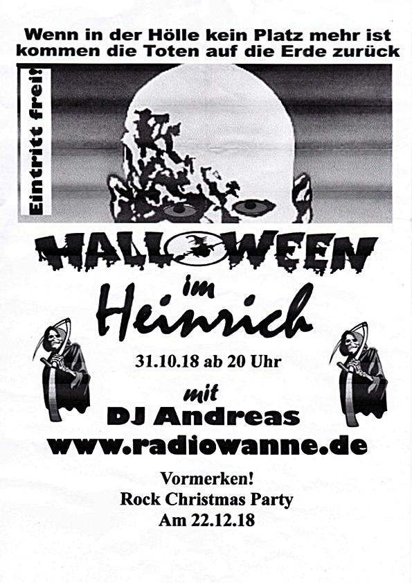 Halloween im Heinrich, Herne , Wanne-Eickel, Heinestr.5, 31.10.2018